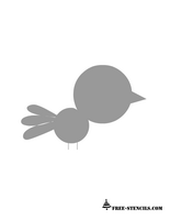 baby bird stencil for kids room wall