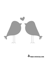 free printable love birds stencil